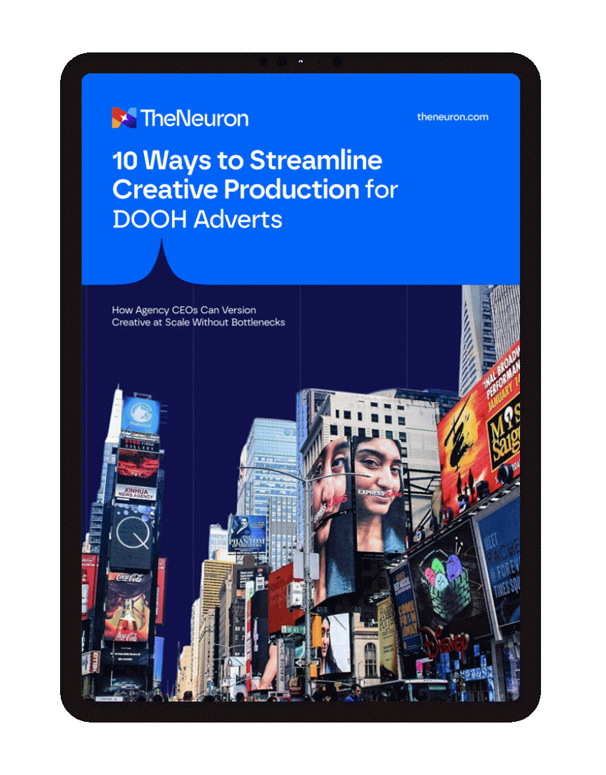 10 Ways to Streamline DOOH Creative Production — free guide cover